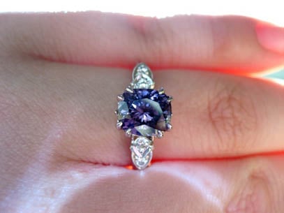 Double Claw Prong Spinel Engagement Ring